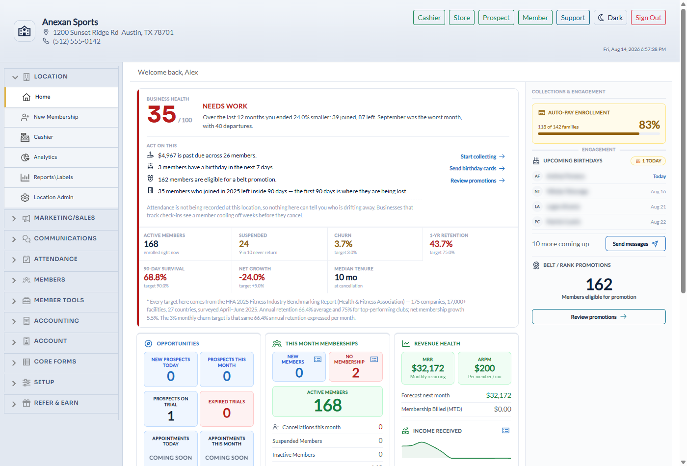 The same home page in light mode